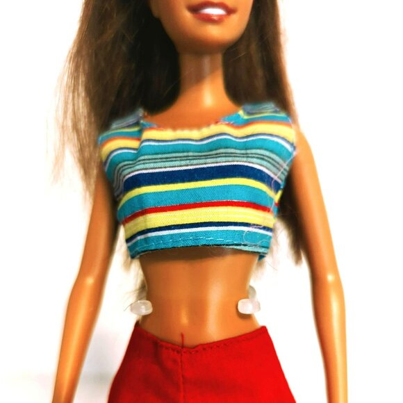 Barbie Cali Girl Surfer Summer Doll Hispanic Beach Feet 2004 G8665 Restyled - Picture 6 of 7
